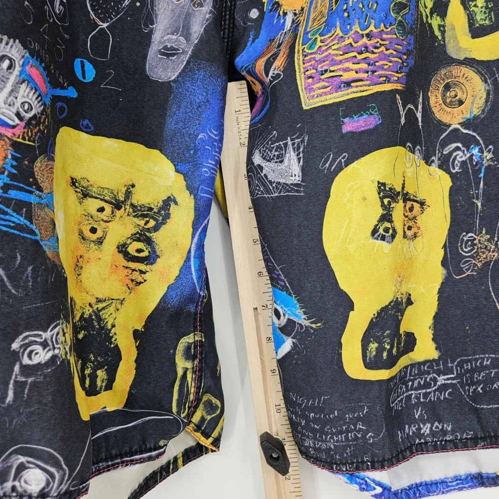 Vintage Quiksilver Board Shorts Mens 36 Peter Webb Art Black Beauty Rare‎